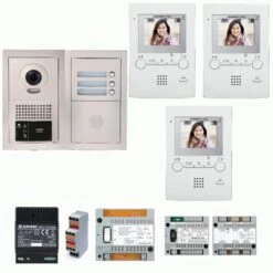 GTBV3E Pack Vidéo 3 BP Avec 3 Moniteurs Programmés AIPHONE