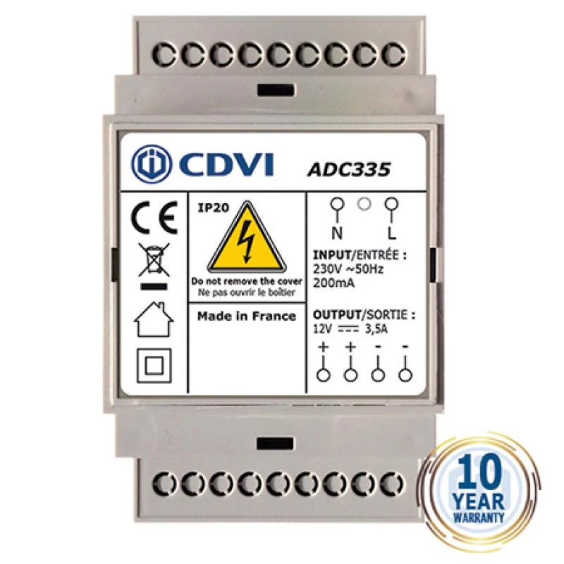 ADC335 Alimentation Régulée 12V 3,5A CDVI 3 ADC335 Alimentation Régulée 12V 3,5A CDVI