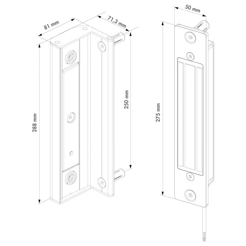 B-MAG-2500-9005 Ventouse électromagnétique à Encastrer Pour Portails Battants LOCINOX 4 B-MAG-2500-9005 Ventouse électromagnétique à Encastrer Pour Portails Battants LOCINOX – Image 2
