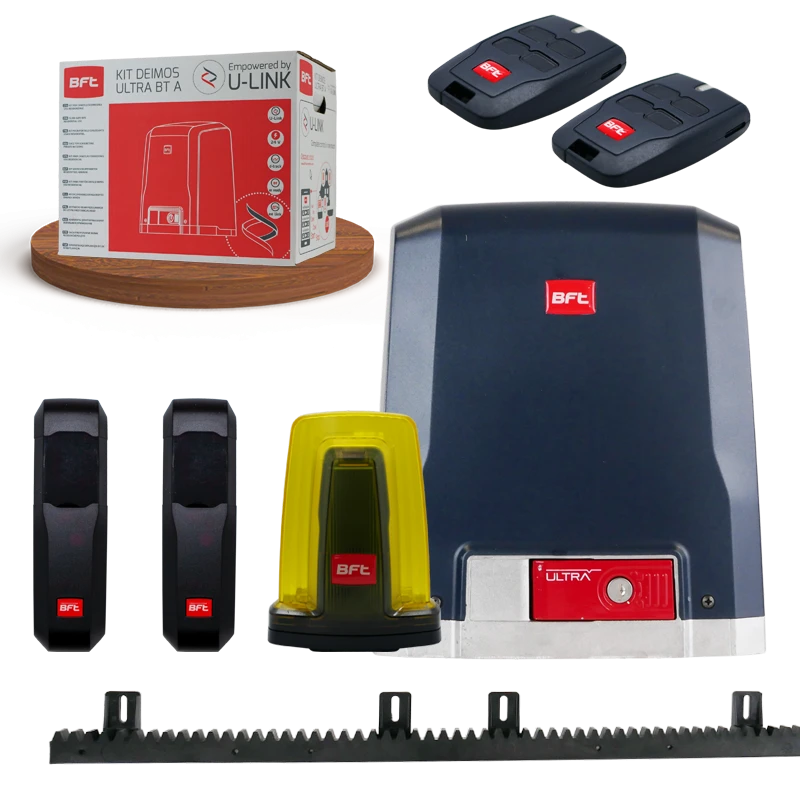 Kit DEIMOS BT ULTRA A400 Motorisation Coulissant BFT + Crémaillère 3 Kit DEIMOS BT ULTRA A400 Motorisation Coulissant BFT + Crémaillère