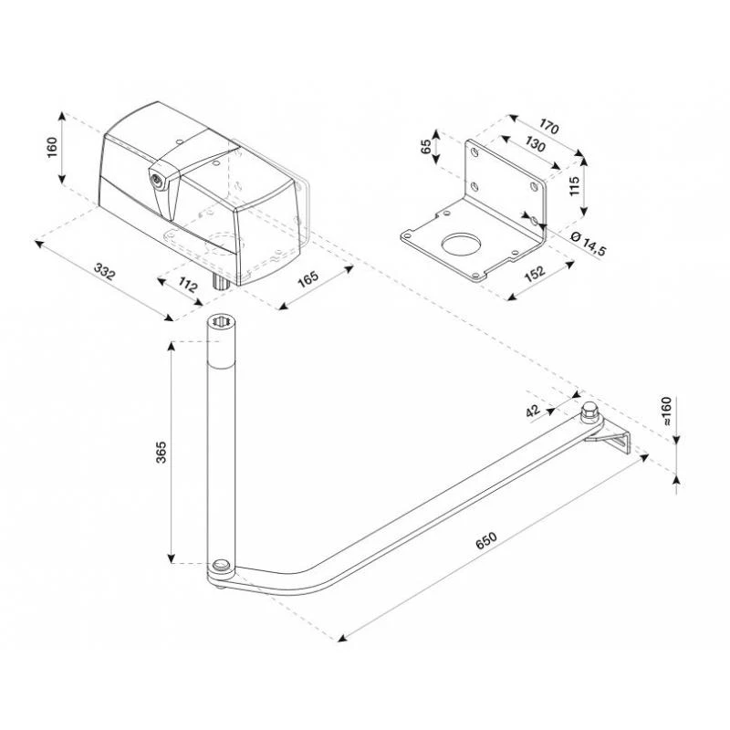 KPR 230 V KIT DE MOTORISATION À BRAS ARTICULE BENINCA 9 KPR 230 V KIT DE MOTORISATION À BRAS ARTICULE BENINCA – Image 7